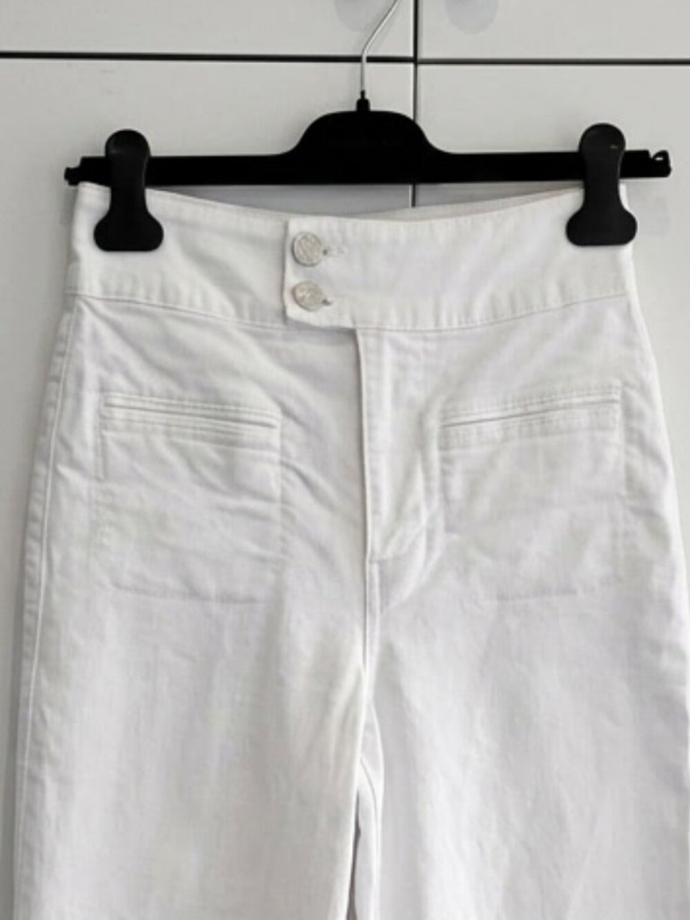 Frame Denim Le Hardy Wide Leg Jeans White Size 26 - Picture 5 of 11